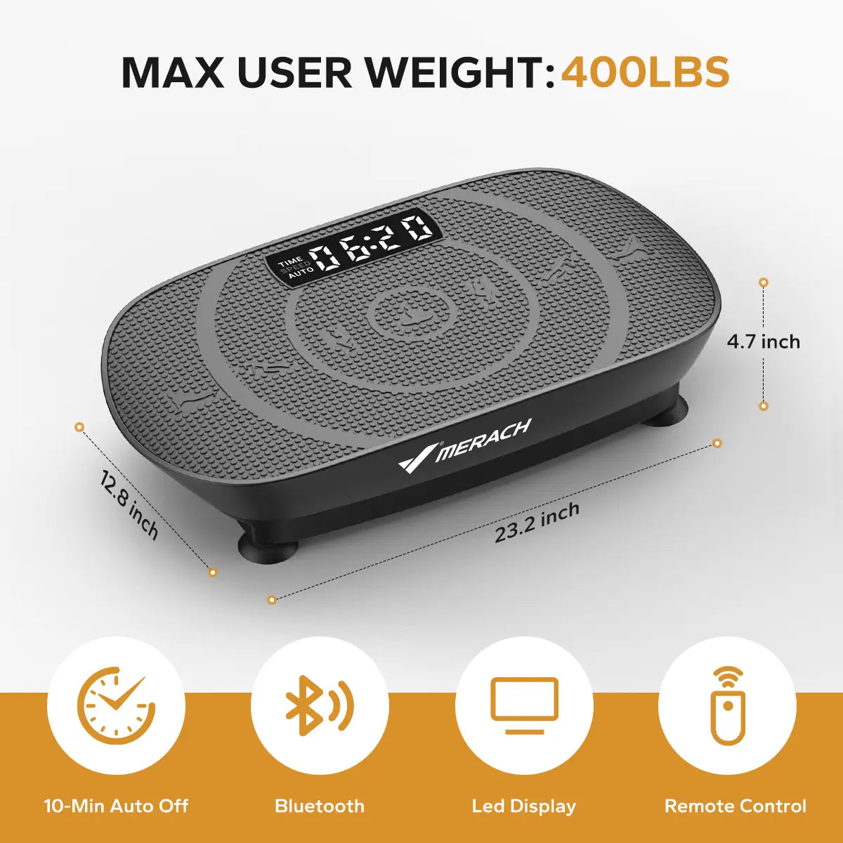 Summer Body Ready! 400LBS Vibration Plate with Lymphatic Drainage for Full Body Workout