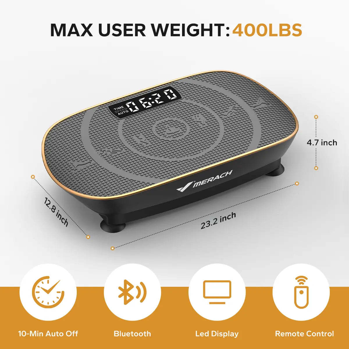Summer Body Ready! 400LBS Vibration Plate with Lymphatic Drainage for Full Body Workout