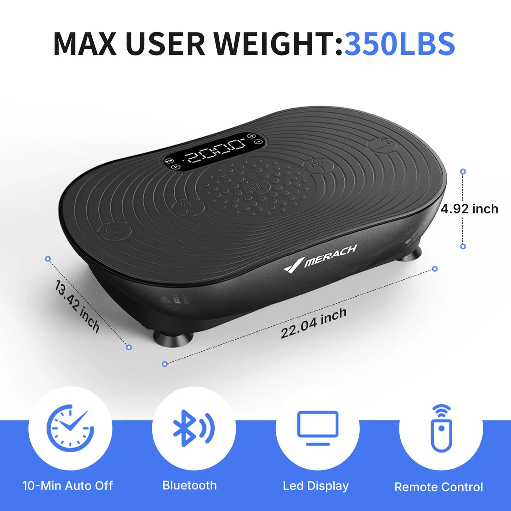 400LBS Vibration Plate, Lymphatic Drainage Machine Compact Full Body Home Workout Equipment