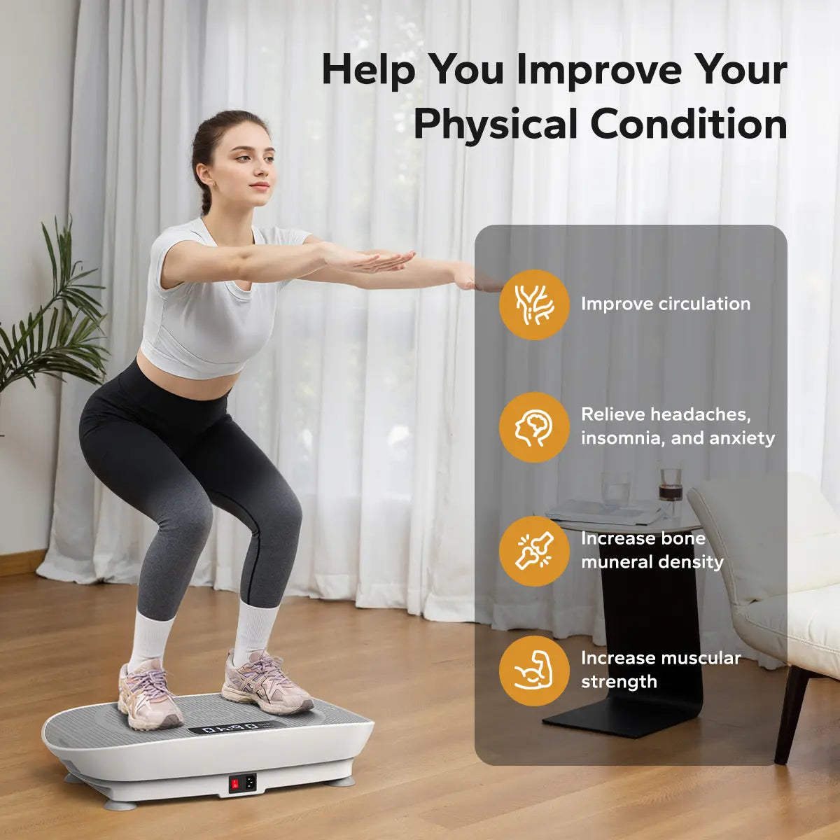 Summer Body Ready! 400LBS Vibration Plate with Lymphatic Drainage for Full Body Workout