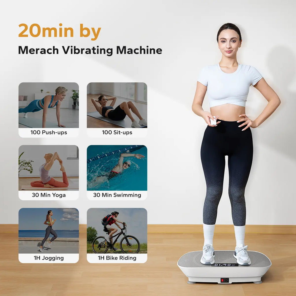 400LBS Vibration Plate, Lymphatic Drainage Machine Compact Full Body Home Workout Equipment