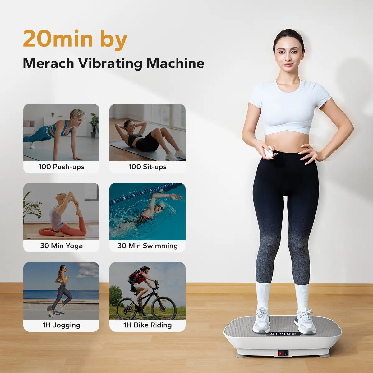 Summer Body Ready! 400LBS Vibration Plate with Lymphatic Drainage for Full Body Workout